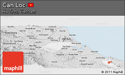 Silver Style Panoramic Map of Can Loc