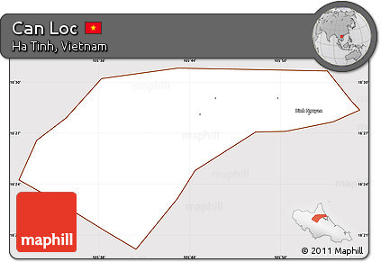 Classic Style Simple Map of Can Loc, cropped outside