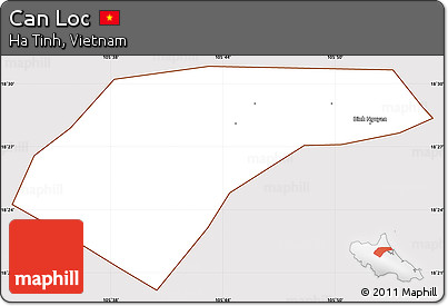 Classic Style Simple Map of Can Loc, cropped outside