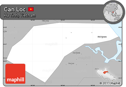 Gray Simple Map of Can Loc