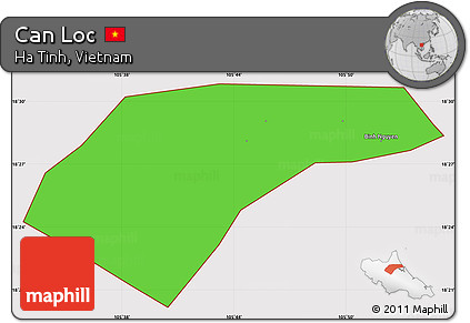 Political Simple Map of Can Loc, cropped outside