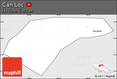 Silver Style Simple Map of Can Loc, cropped outside