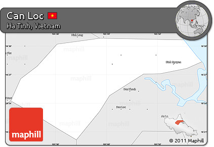 Silver Style Simple Map of Can Loc