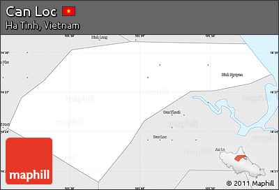 Silver Style Simple Map of Can Loc