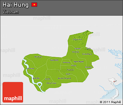 Physical 3D Map of Hai Hung, single color outside