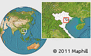 Satellite Location Map of Chau Giang, highlighted country, highlighted parent region