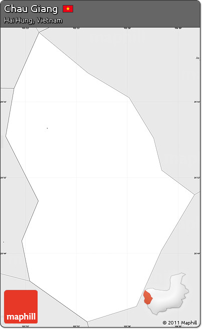 Silver Style Simple Map of Chau Giang