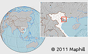 Gray Location Map of Chi Linh, highlighted country, highlighted parent region, hill shading