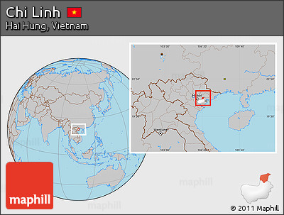 Gray Location Map of Chi Linh, highlighted parent region