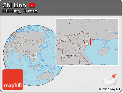 Gray Location Map of Chi Linh, highlighted parent region