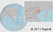 Gray Location Map of Chi Linh, highlighted parent region, hill shading