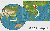 Satellite Location Map of Chi Linh, highlighted country, highlighted parent region, within the entire country