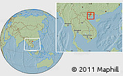 Savanna Style Location Map of Chi Linh, within the entire country, hill shading