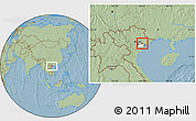 Savanna Style Location Map of Chi Linh, highlighted parent region, hill shading