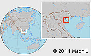 Gray Location Map of Hung Yen