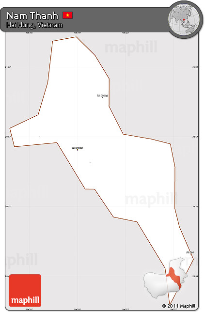 Classic Style Simple Map of Nam Thanh, cropped outside