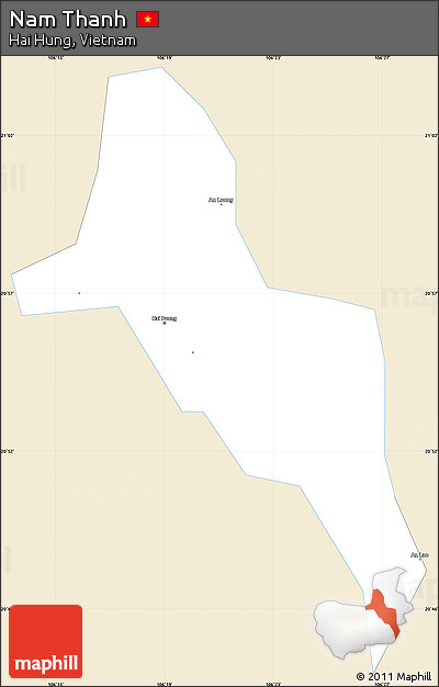 Classic Style Simple Map of Nam Thanh, single color outside