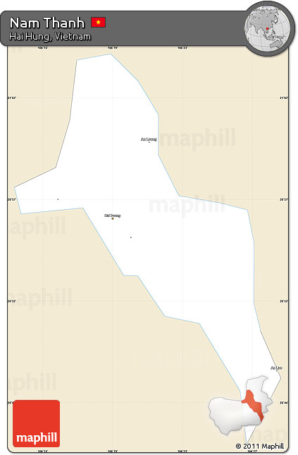 Classic Style Simple Map of Nam Thanh, single color outside