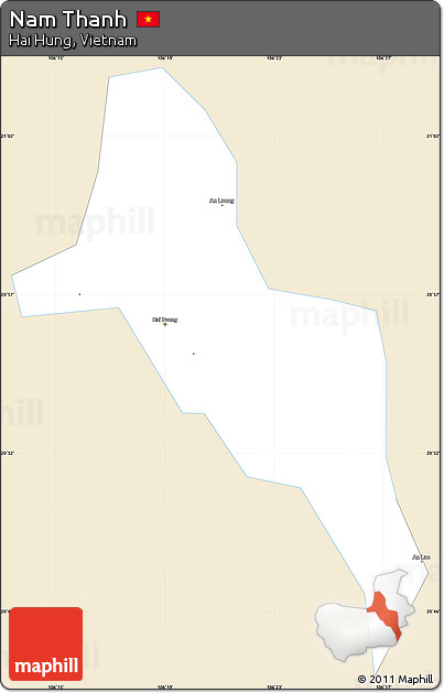 Classic Style Simple Map of Nam Thanh, single color outside