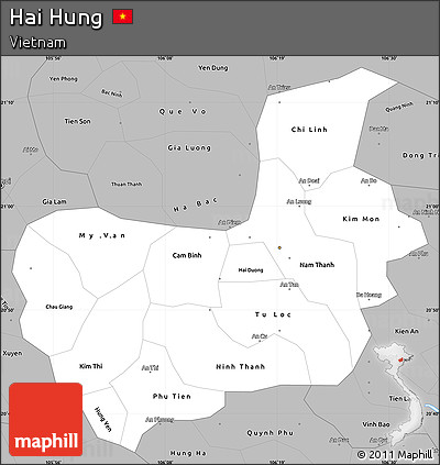 Gray Simple Map of Hai Hung