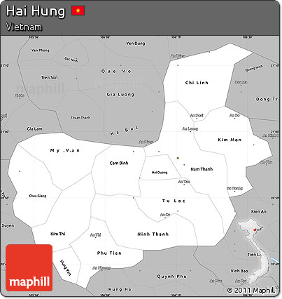 Gray Simple Map of Hai Hung