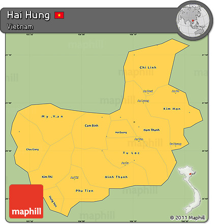 Savanna Style Simple Map of Hai Hung, cropped outside