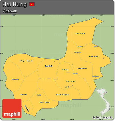 Savanna Style Simple Map of Hai Hung, cropped outside
