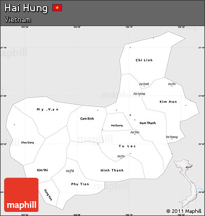 Silver Style Simple Map of Hai Hung, single color outside