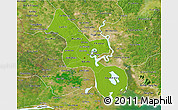 Physical 3D Map of Ho Chi Minh City, satellite outside