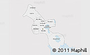 Silver Style 3D Map of Ho Chi Minh City, single color outside
