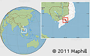 Savanna Style Location Map of Ho Chi Minh City, highlighted country