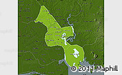Physical Map of Ho Chi Minh City, darken