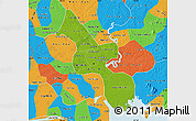 Physical Map of Ho Chi Minh City, political outside