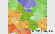 Physical Map of Ho Chi Minh City, political shades outside