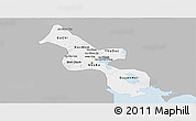 Gray Panoramic Map of Ho Chi Minh City, single color outside