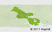 Physical Panoramic Map of Ho Chi Minh City, lighten