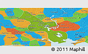 Physical Panoramic Map of Ho Chi Minh City, political outside