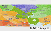 Physical Panoramic Map of Ho Chi Minh City, political shades outside