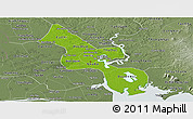 Physical Panoramic Map of Ho Chi Minh City, semi-desaturated