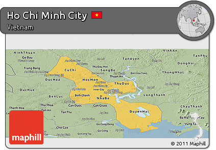 Savanna Style Panoramic Map of Ho Chi Minh City