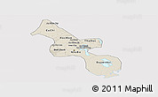 Shaded Relief Panoramic Map of Ho Chi Minh City, cropped outside