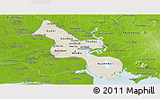 Shaded Relief Panoramic Map of Ho Chi Minh City, physical outside