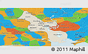 Shaded Relief Panoramic Map of Ho Chi Minh City, political outside