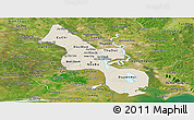 Shaded Relief Panoramic Map of Ho Chi Minh City, satellite outside