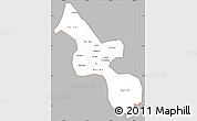 Gray Simple Map of Ho Chi Minh City, cropped outside