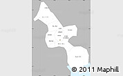 Gray Simple Map of Ho Chi Minh City, single color outside