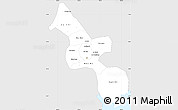 Silver Style Simple Map of Ho Chi Minh City, single color outside