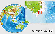 Physical Location Map of Thu Duc, highlighted country, highlighted parent region