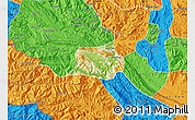 Physical Map of Mai Chau, political outside