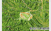 Physical Map of Mai Chau, satellite outside